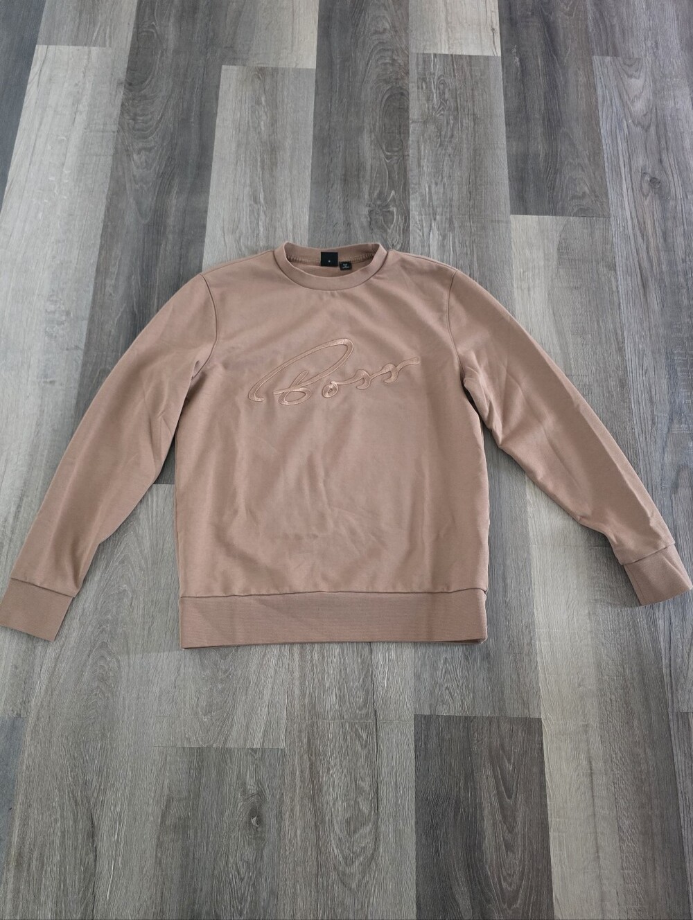 BOSS Mens Taupe/Pinkish Crewneck Sweatshirt Size M